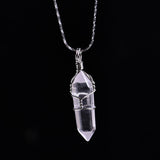 1PC Natural Crystal Mineral Ornament Amethyst Crystal Point Pendant Couple Pendant Necklace Pendant DIY Gift Jewelry