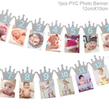 Baby 1st Birthday Banner Flag Monthly ONE Year Bunting Garland Baby Shower Boy Girl First Happy Birthday Party Decorations Kids