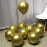 50pcs 10inch Gold Silver Black Metal Latex Balloons Wedding Decorations Matte Helium Globos Birthday Party Decoration Adult
