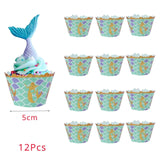 Little Mermaid Party Decor Mermaid Birthday Party Disposable Tableware Kit Under the Sea Girl First Birthday Party Supply