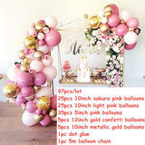 Rose Gold Balloon Arch Garland Kit Clear Premium Latex Balloons Wedding Bridal Baby Shower Birthday Bachelorett Party Decor