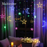 Christmas Lights Indoor/Outdoor EU220V/US110V Fairy lights Moon Star Lamp LED String Decoration for home Party Holiday lighting1111