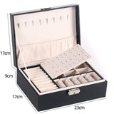 PU Leather Jewelry Storage Box Portable European-Style Multi-Function Packaging Box  With Drawer Winter Gift