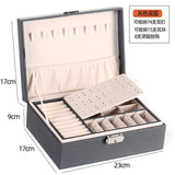 PU Leather Jewelry Storage Box Portable European-Style Multi-Function Packaging Box  With Drawer Winter Gift