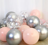 18pcs 10inch Gold Silver Pink Chrome Latex Balloons Confetti Wedding Birthday Navidad Party Decorations San Valentin Globos