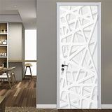 Modern Geometric Door Sticker Self Adhesive Vinyl Retro Stair Pattern Wall Sticker Waterproof Natural Scenery Home Decor Decal