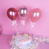 Cifeeo 22pcs Rose Gold Cake Toppers DIY Confetti Balloon Cake Decor Star Cupcake Decor Adult Birthday Dec Happy Birthday Decor Kid Girl